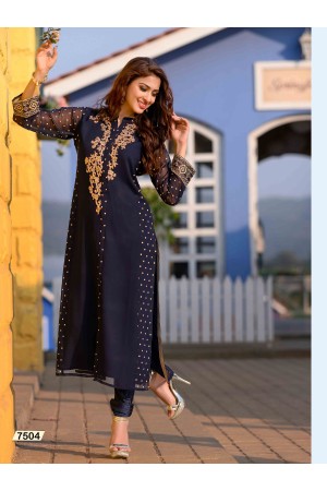 Navy Designer Georgette Kurti 